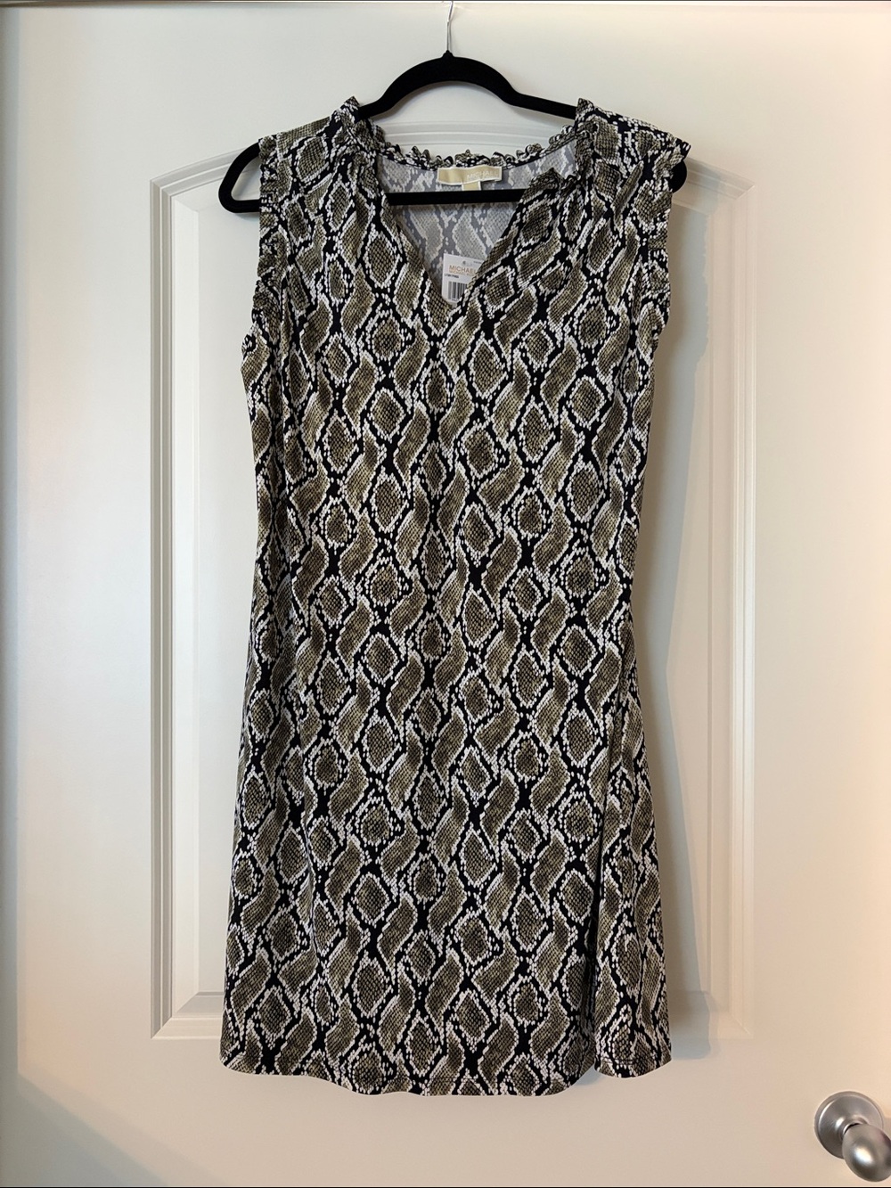 Sleeveless Snake-Print Dress